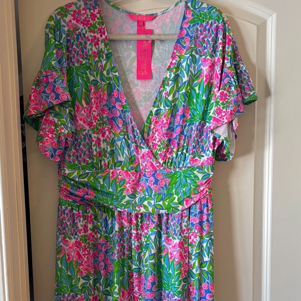 Lilly Pulitzer Colorful Floral Midi Dress - Picture 2 of 5